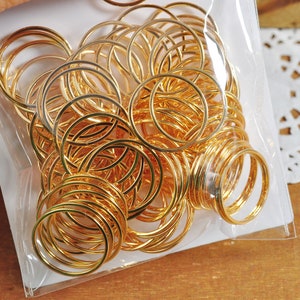 10-100pcs 18K Gold Round Link Charms 18mm, 18K Real Gold Plated Brass Ring Loops, Circle Connectors，Round Cut Tube Circles Supplies