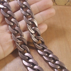 Coffee Plastic Chain,27.5“ Chunky chain links,Plastic Open chain links,Curb chain links,Acrylic Chains for Jewelry Making Chain