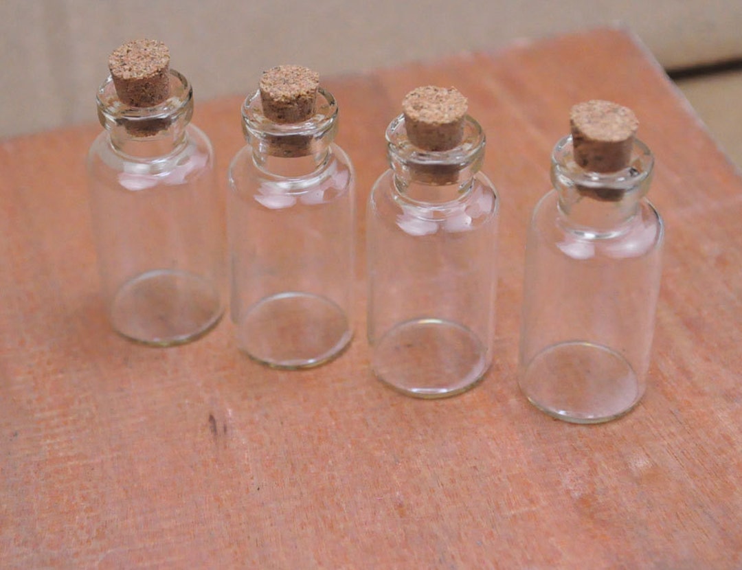 Small Glass Bottles For Crafts 5 Small Glass Bottles - Mini Vials In Oval, Round & Hexagon Shapes For Crafts Small Decorative Bottles - Foto 8
