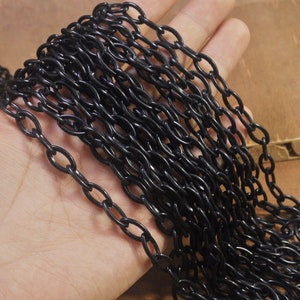 5Pcs Black plastic chain,20 inch, acrylic chain with oval links,Acrylic Chain for DIY Necklaces,Jewelry, Mask necklace，Eyeglass Chain