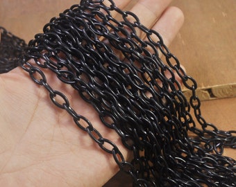 5Pcs Black plastic chain,20 inch, acrylic chain with oval links,Acrylic Chain for DIY Necklaces,Jewelry, Mask necklace，Eyeglass Chain