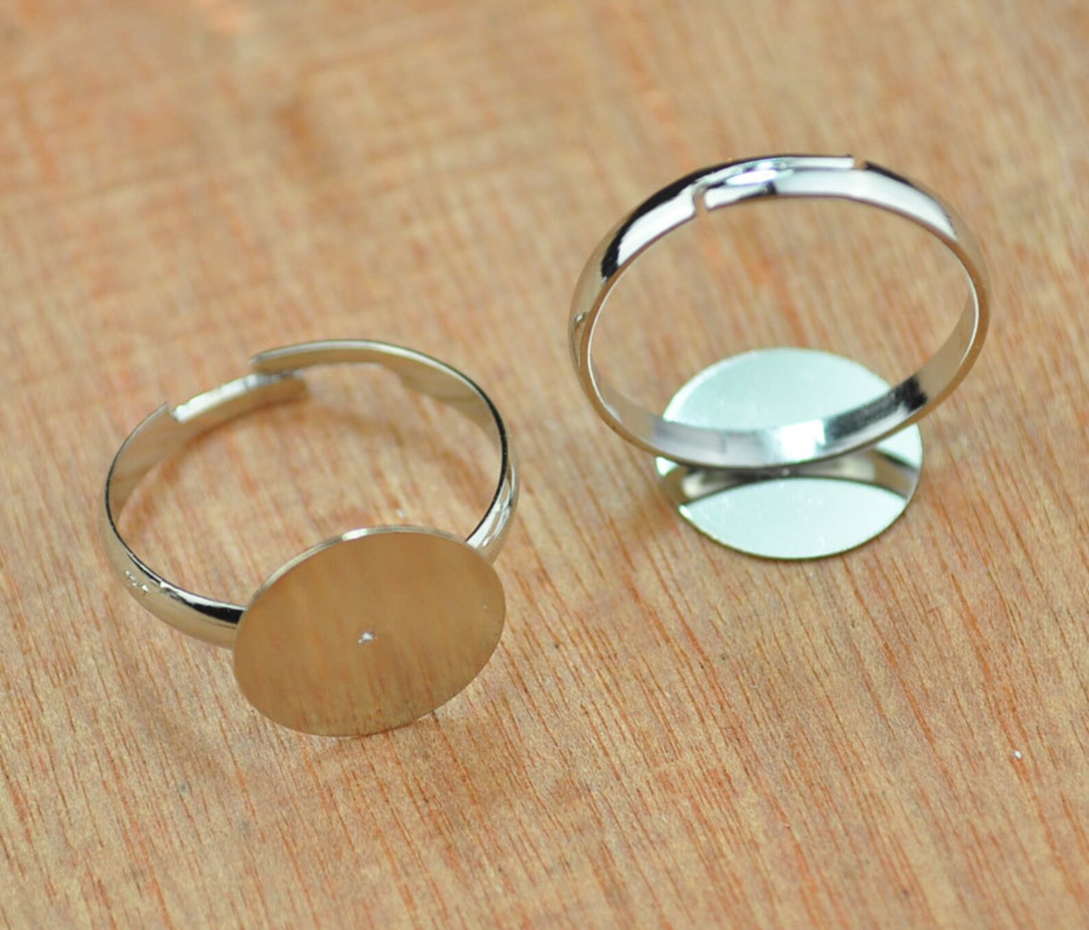 Ring Blanks Wholesale 50pcs White K Plated Adjustable Ring Etsy