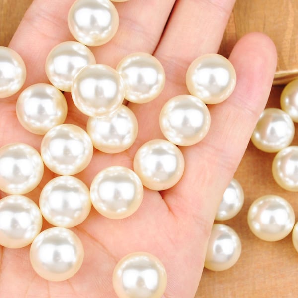 Bulk Pearls,6/8/10/12/14mm Ivory Faux Pearls - Round Smooth Ivory ABS Imitation Pearls,Wholesale Pearls,Pearls ball,NO Hole