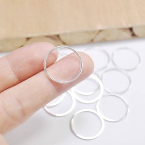 50pcs 20mm Silver Plated Circle Rings,Round Brass Cut Tube Circles Supplies,Circle Connectors,Simple Circles,Solid Brass Rings,(FF3688)