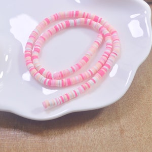 4mm vinyl Heishi beads,Rainbow polymer clay beads, African vinyl beads, Polymer Clay DIY Making Jewelry Bead,Length 40cm--61#