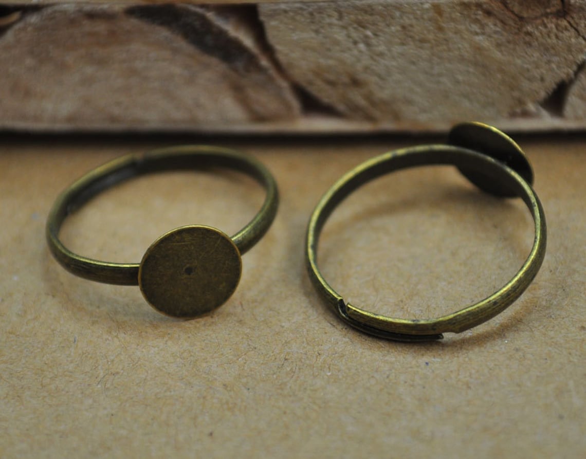 50pcs Antiqued Bronze Ringsbronze Ring Base Adjustable With Etsy Norway