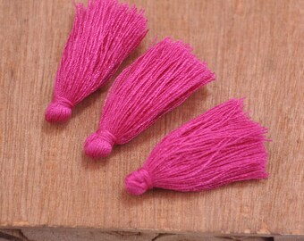 Mini Tassel,3cm Cotton Tassels/Tiny Short Tassel/Rose Mini Cotton Tassel/Handmade Cotton Thread Tassel/Teassel Pendant/Craft Tassel