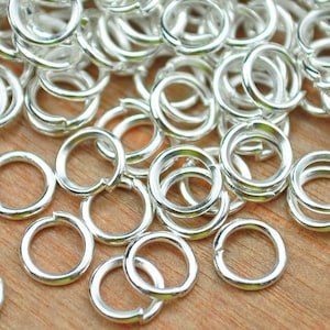 200 Silver Jump Rings/7mm Silver Plated Open Jumpring/Chain Links/Wholesale Jump Ring Findings .