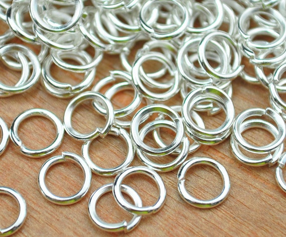 200 Silver Jump Rings/7mm Silver Plated Open Jumpring/Chain Links/Wholesale  Jump Ring Findings