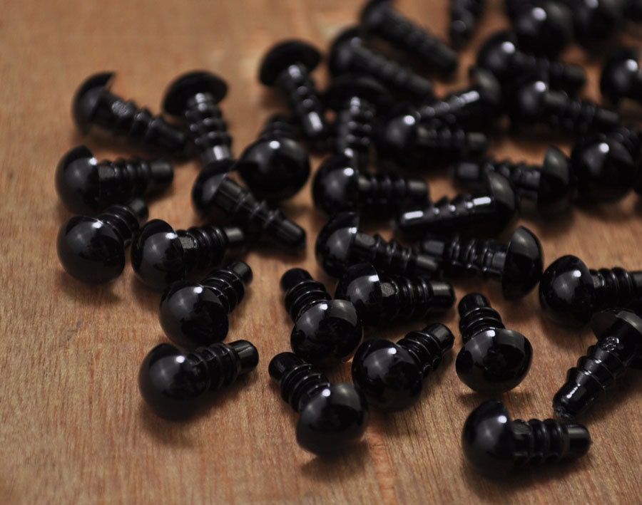 25 Pair 6mm Black Safety Eyes/black Doll Eyes/black Toy Etsy