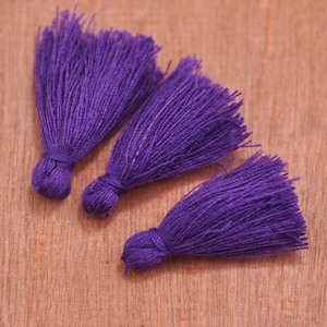 Mini Tassel,3cm Cotton Tassels/Tiny Short Tassel/Purple Mini Cotton Tassel/Handmade Cotton Thread Tassel/Teassel Pendant/Craft Tassel