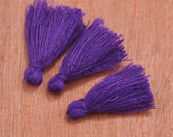 Mini Tassel,3cm Cotton Tassels/Tiny Short Tassel/Purple Mini Cotton Tassel/Handmade Cotton Thread Tassel/Teassel Pendant/Craft Tassel