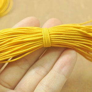 50/100yards Yellow Elastic Cord,1mm Nylon Coated Round Elastic Cord Stretch Beading Mala String,Stretch Drawstring,Stretch Cord