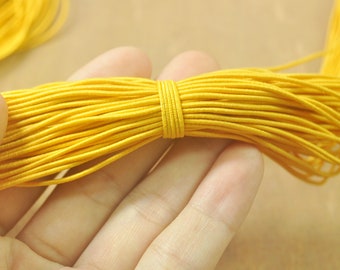 50/100yards Yellow Elastic Cord,1mm Nylon Coated Round Elastic Cord Stretch Beading Mala String,Stretch Drawstring,Stretch Cord