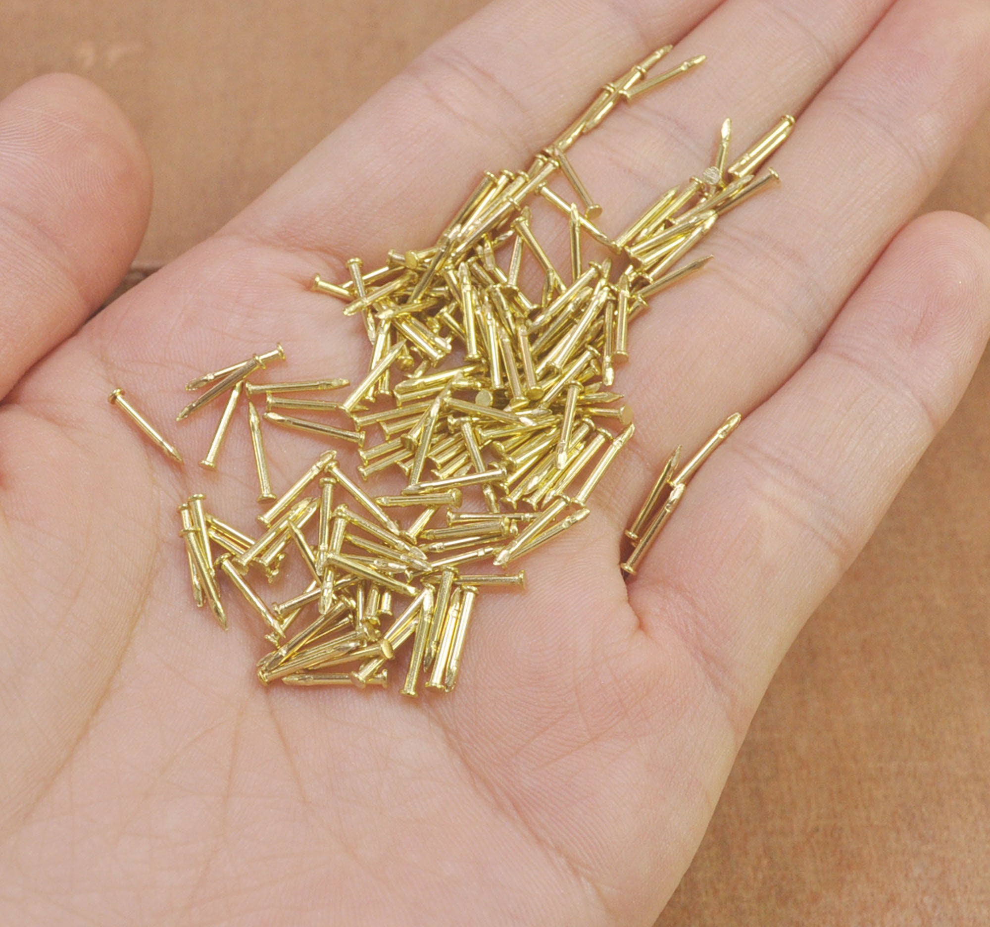 100pcs Solid Brass Brad Nails 2x10mm Tacks Nails Brads. Etsy UK