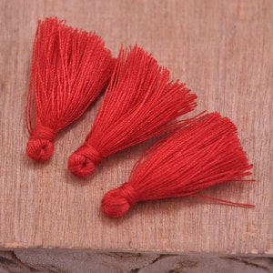 Mini Tassel,3cm Cotton Tassels/Tiny Short Tassel/Red Mini Cotton Tassel/Handmade Cotton Thread Tassel/Teassel Pendant/Craft Tassel