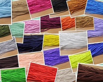 50yards Elastic Cord,2mm/2.5mm Nylon Coated Round Elastic Cord Stretch Beading Mala String,Stretch Drawstring,Stretch Cord--Choose Color