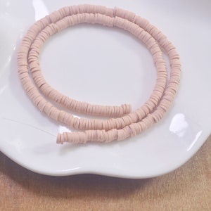 4mm vinyl Heishi beads, khaki polymer clay beads, African vinyl beads, Polymer Clay DIY Making Jewelry Bead,Length 40cm--25#