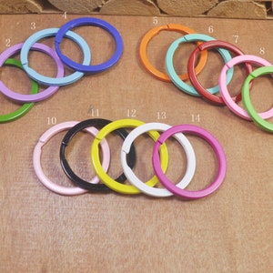 10 pieces key rings,30x3mm, metal ring, Key Chain Supply, Multi-Color Choices