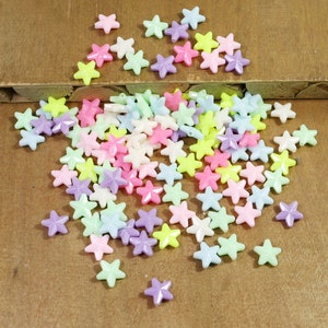 200Pcs Mixed Color Acrylic Beads,Bright Pastel Neon Star Shape Acrylic or Resin Beads，Star beads for jewelry making -- 11mm