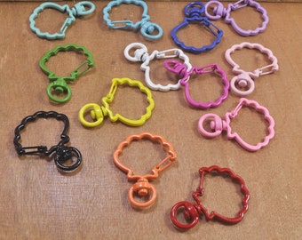10pcs cloud shaped swivel snap hook key chain swivel clasp ,Coloured key clasps,Swivel Clasp Connector for Keychains and Accessories,40x30mm