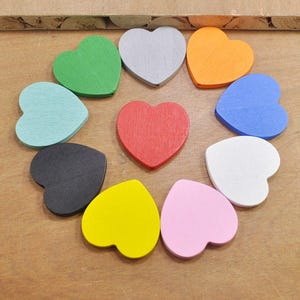 20pcs large wood heart Pendant,painted wooden heart,heart wood bead,colorful wooden heart.flat wooden beads.DIY heart necklace Charm