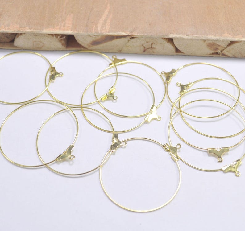 20pcs/50pcs Gold Plated Brass Base30mm/ 35mm/ 40mm Loop Etsy