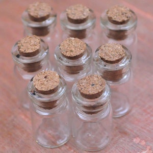 10pc Glass Bottles,Empty Glass Vials.Mini Glass Bottles.Glass Vials With Cork.Tiny Bottle.Small Glass Jar.Small Cork.Bottles pendant-24x13mm