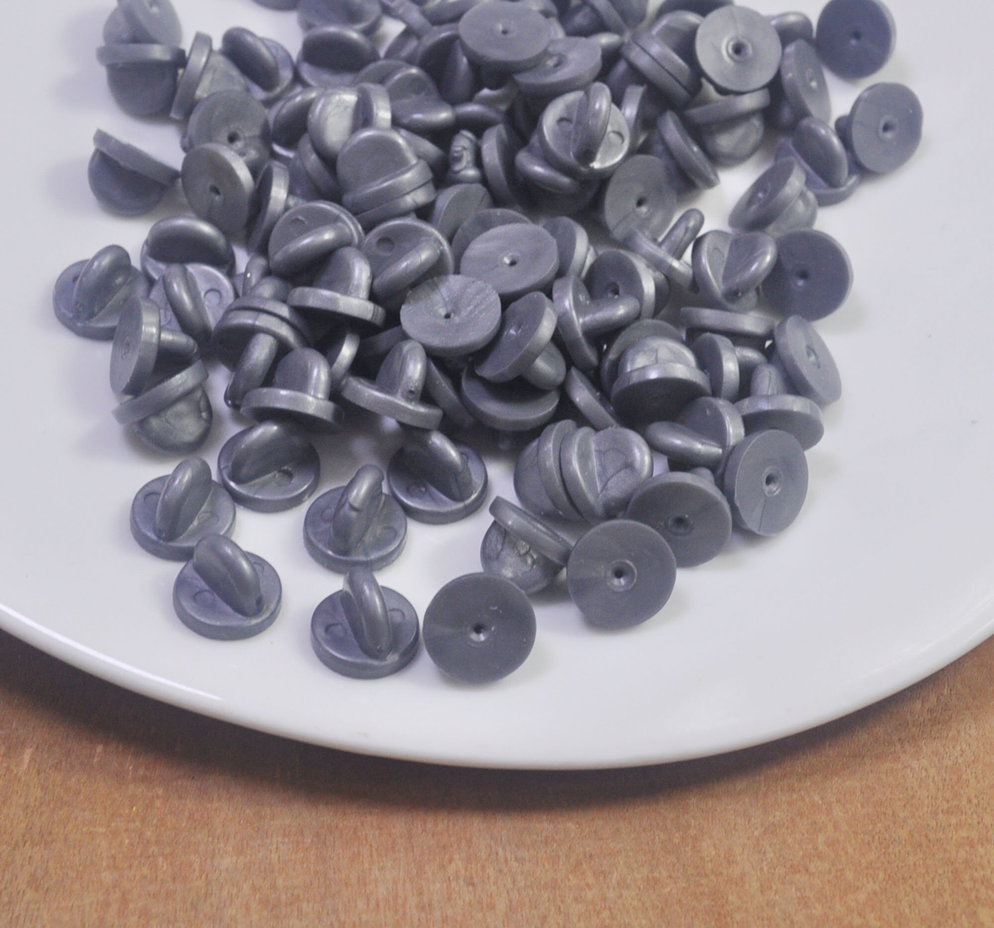 Rubberback, 20 Pcs grau Gummi Kupplungen Rücken Rücken Verschluss