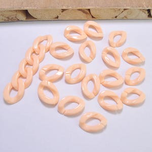 50pcs light peach  chunky chain links,Plastic Open chain links,Curb chain links,Acrylic links for DIY Chain supplies 13x18mm