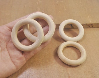 20Pcs Round Unfinished Natural Wood Ring Circle,Macrame ring,wood beads,wooden craft supplies,55mm