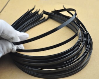 SALE--10pc Metal Black Headbands 5mm Black plated with bent end Wholesale