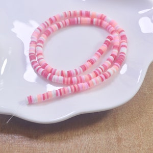 4mm vinyl Heishi beads,Rainbow polymer clay beads, African vinyl beads, Polymer Clay DIY Making Jewelry Bead,Length 40cm--62#
