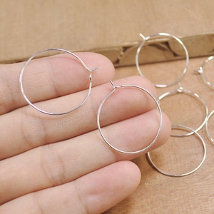 50 Pairs earring,120mm/25mm/30mm/35mm/40mmsilver plated earring hoop,Hoop Earrings. image 3