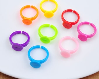 Lote De 100 Anillos De Resina De Colores Pastel Para Niñas – Accesorios Decorativos Para Fiestas, Manualidades Y Relleno De Bolsas De Cumpleaños