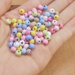 6mm 200pcs small Round Wooden Beads.Mixed Color wood beads.Natural Wood beads,beads craft,round beads for earrings,bracelet,necklace.