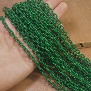15.7 inch Plastic chain, colourful plastic chain,Oval plastic chain,Green Color - 3 pcs set