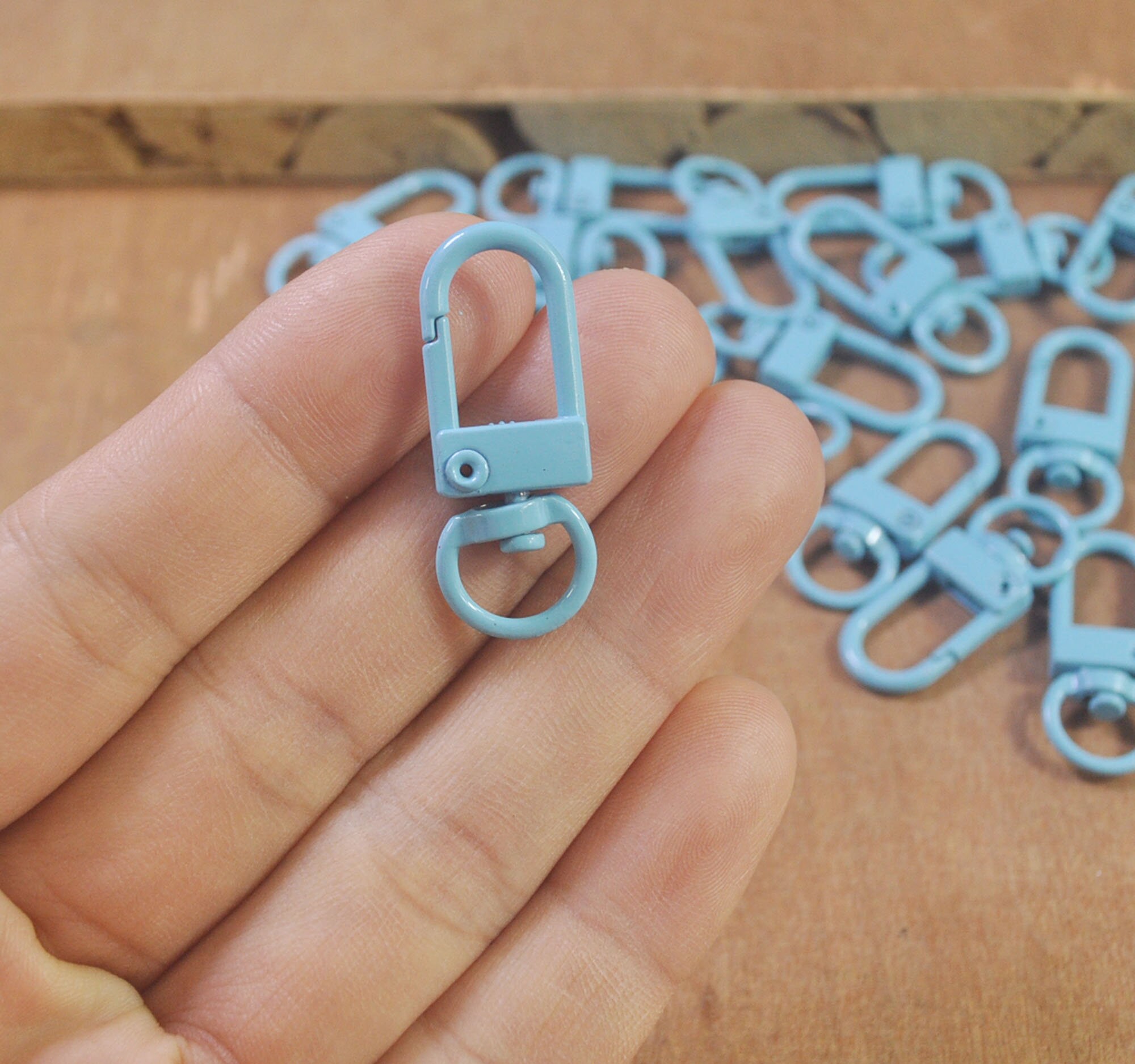 30pcs Light Blue Lobster Swivel Clasps Key Ring, Lobster Clasp