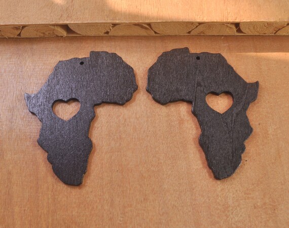VOIKUKKA Gioielli in legno naturale Taglio laser Mappa africana