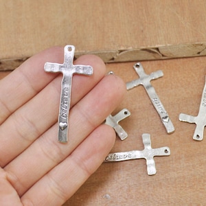 20Pcs Faith Cross Charms Antique Silver Big Pendant,Love Cross,Heart Cross,Necklace Pendant,Earring Charm 47x24mm