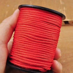 30/50/100 yardas, cordones/cuerdas/cuerdas de nailon rojo de 2mm, cordón trenzado de nailon para manualidades de joyería/decoración del hogar/envoltura de regalos, etc.