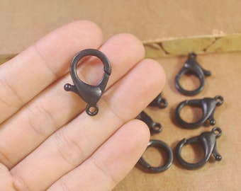 Black--30Pcs Small Plastic Lobster Clasp,Glasses Chain Clasps,Handbag Purse Strap Charm Key Chain Snap Hook Clasps-25x19mm
