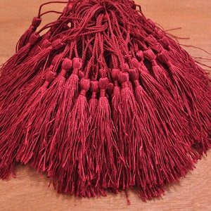 Wholesale 100PCS Scarlet tassels,silky Mini Tassels,Silk Tassel,Satin Tassel,tassel charms,Tassel supply(about 3.0 inch plus 2 inch cord)