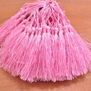 Wholesale 100PCS Pink tassels,silky Mini Tassels,Silk Tassel,Satin Tassel,tassel charms,Tassel supply(about 3.0 inch plus 2 inch cord)