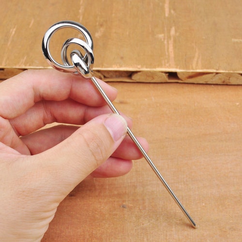 5.6" Long Metal Hair Stick, Simple Hair Stick for Long Hair,Silver Hair Stick, Hair Pins,Hair Fork, Hair Accessories, French Hair Sticks,