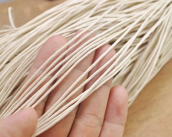 20 Yards/50 Yards Waxed Cotton Cords,1.5mm Beige Color Cotton Cord,Nacklace and Bracelet Cord,Beading String Cord -- FF102