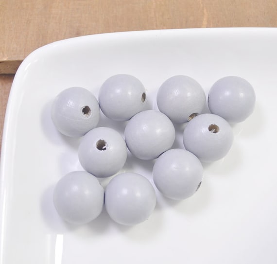 Wholesale 100pcs Ligth Grey Wood Beads,20mm Round Wooden Bead