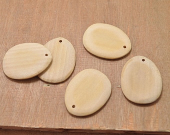 20pcs Wood Bead Pendant Unfinished Natural Wooden Charm Flat Water Drop Wood Bead--42x29mm