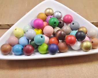 Wholesale 100pcs Mixed Color Wood Beads,20mm round wooden bead,Painted wood bead,necklace bead,bracelet bead,wood craft