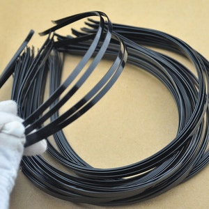 SALE20pc Metal Black Headbands 4mm Black plated with bent end Wholesale image 1